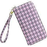LOVESHE Women's Wallet Credit Card Clutch Wristlet Clutch Wallet Zipper Wallet For Women(B-Pink)