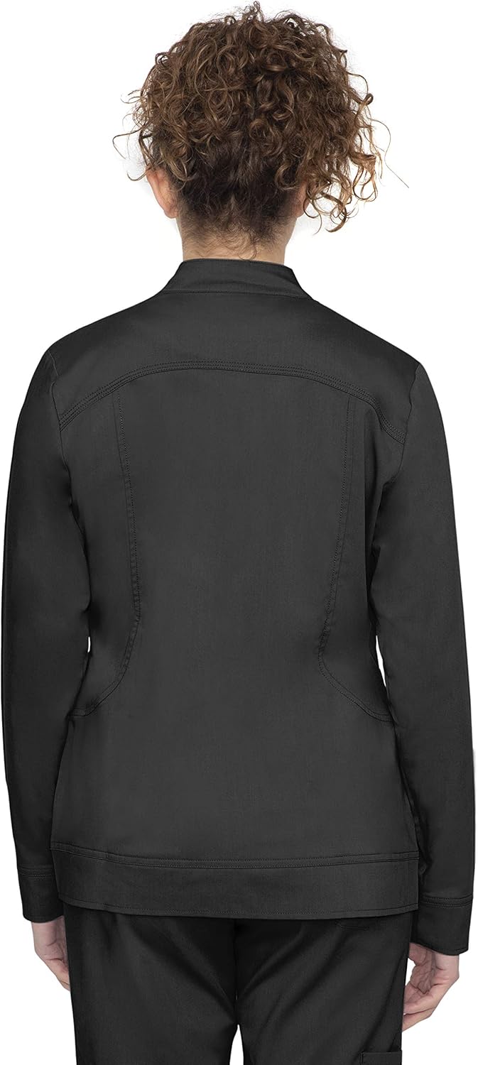 healing hands Purple Label Women's Dakota 5038 Zip Up Scrub Jacket Scrubs- Black- S: Medical Scrubs Jackets: Clothing