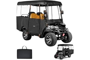 VEVOR Golf Cart Cover, Visible Full-Enclosure 2+2/4 Passenger Golf Cart, 420D Waterproof Oxford Fabric Club Car Cover Fits Mo