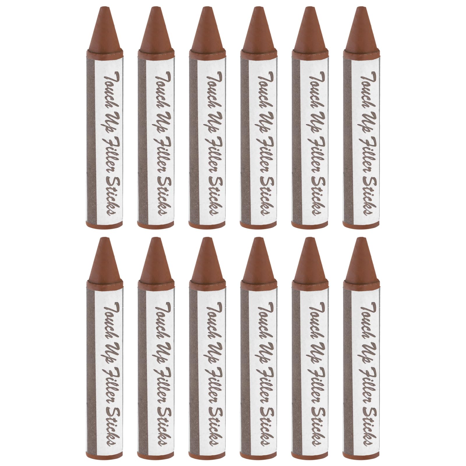PATIKIL Furniture Markers Touch Up, 12 Pcs Wax Wood Filler Sticks Furniture Repair Crayons for Scratches, Wood Floor, Holes, Tables, Cherry