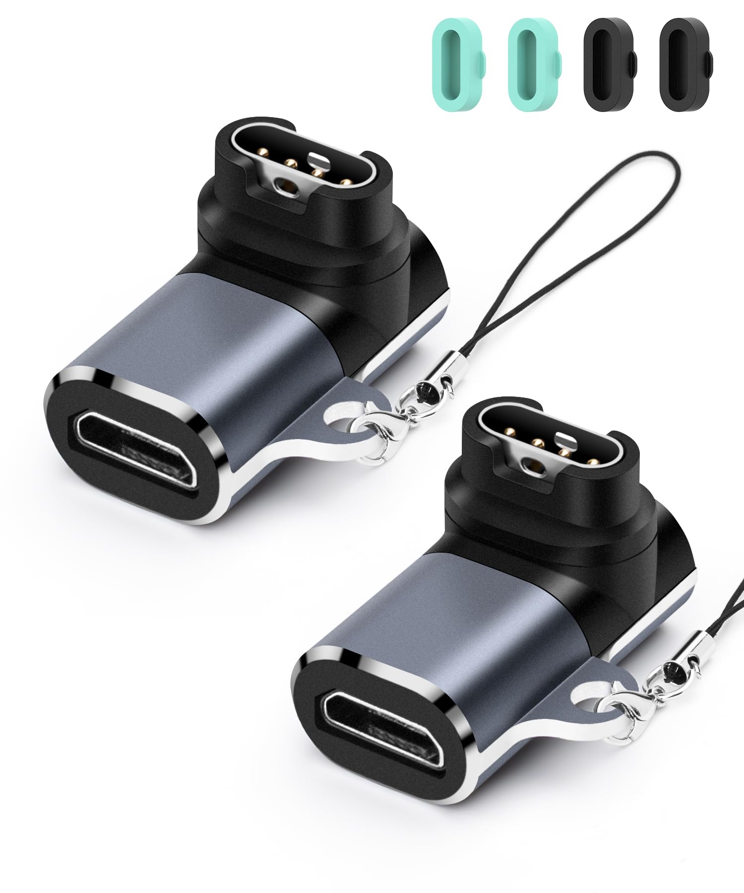 Watch Charging Adapter, AIYEEN Micro USB Female to Male Adapter Charging Port Compatible with Garmin Fenix ​​​​​​7/7S/7X/6/6X/6S, etc., Micro USB Watch Charger with Anti-lost Buckle