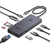 UGREEN Revodok Pro 9 in 1 USB C Hub Gigabit Ethernet Adapter 4K@60Hz HDMI, 100W PD Charging, USB A Data Ports, SD/TF Card Reader Compatible with Mac M1, M2, M3,M4, Steam Deck