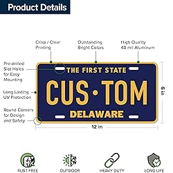 Custom Delaware License Plate, Personalized License