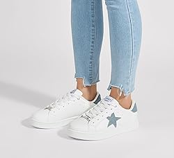 LUCKY STEP Women's Fashion Star Sneaker Lace Up Low