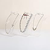 GemeShou Acrylic Jewelry Necklace Bust and Earring Display Stand, Transparent Necklace holder for selling, Clear 3D Jewelry Mannequin Holder 【Acrylic bust- set of 3】