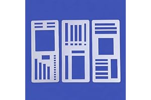 CHASEFUN Handmade Flexible Record Template – 3 Pack Journaling Planner Stencil Set for Dot Grid, Drawing, Checklists & Daily Planning – Reusable Templates for Journaling, DIY Crafts (C)