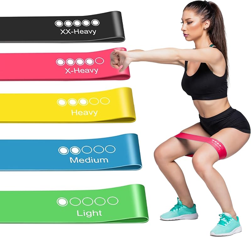 Active 100 Resistance Bands Set of 5 – Color Coded Latex Exercise Kit