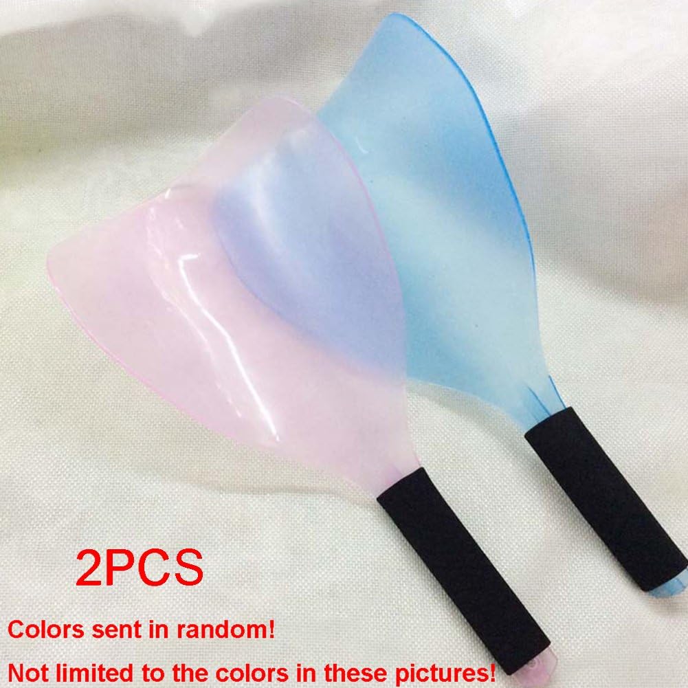 2Pcs Hairspray Mask, Unbreakable Transparent Spray Shield Hair Salon Plastic Hairspray for Eyes Face Skin Protector Hair Styling Hairdressing Capes Tool Props(14 32.5cmRandom Color)