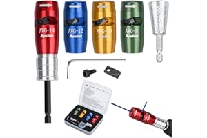 APXTON Wire Stripper for Drill, US Standard Electric Wire Stripper Tool for Drill, Wire Strippers for 8/10/12/14 AWG, Wire Stripping and Twisting Tool Set, Gifts for Dad, Dad Gifts