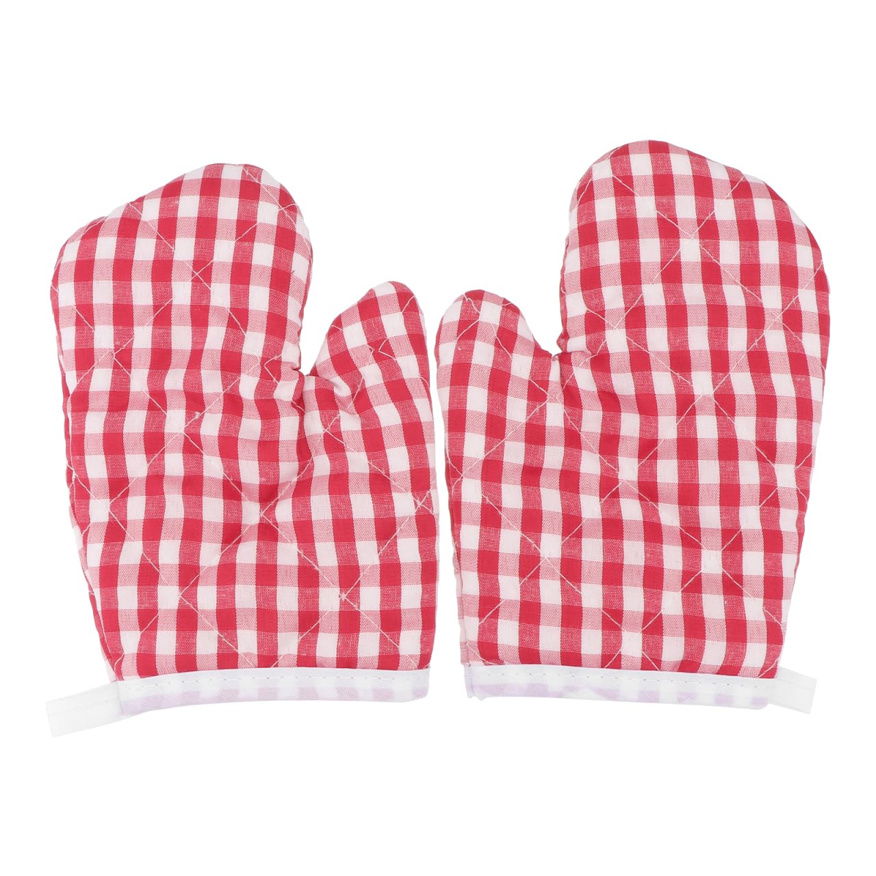Angoily 2PCS Kids Grilling Gloves for Children Play Kitchen Toddler Oven Mitts Kids Oven Mitts Pink for Safe Backing Cooking BBQ (Red)