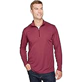 Team 365 Men's Zone Sonic Heather Performance Quarter-Zip M SP MAROON HTHR
