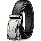 BOSTANTEN Mens Belt Leather Ratchet Belt For Men Dress and Casual with Adjustable Buckle, Trim to Fit