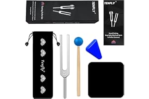 TENFLY 528 Hz Tuning Fork for Healing, DNA Repair, Reliever Stress and Perfect Healing Musical Instrument, with Blue Silicone Hammer