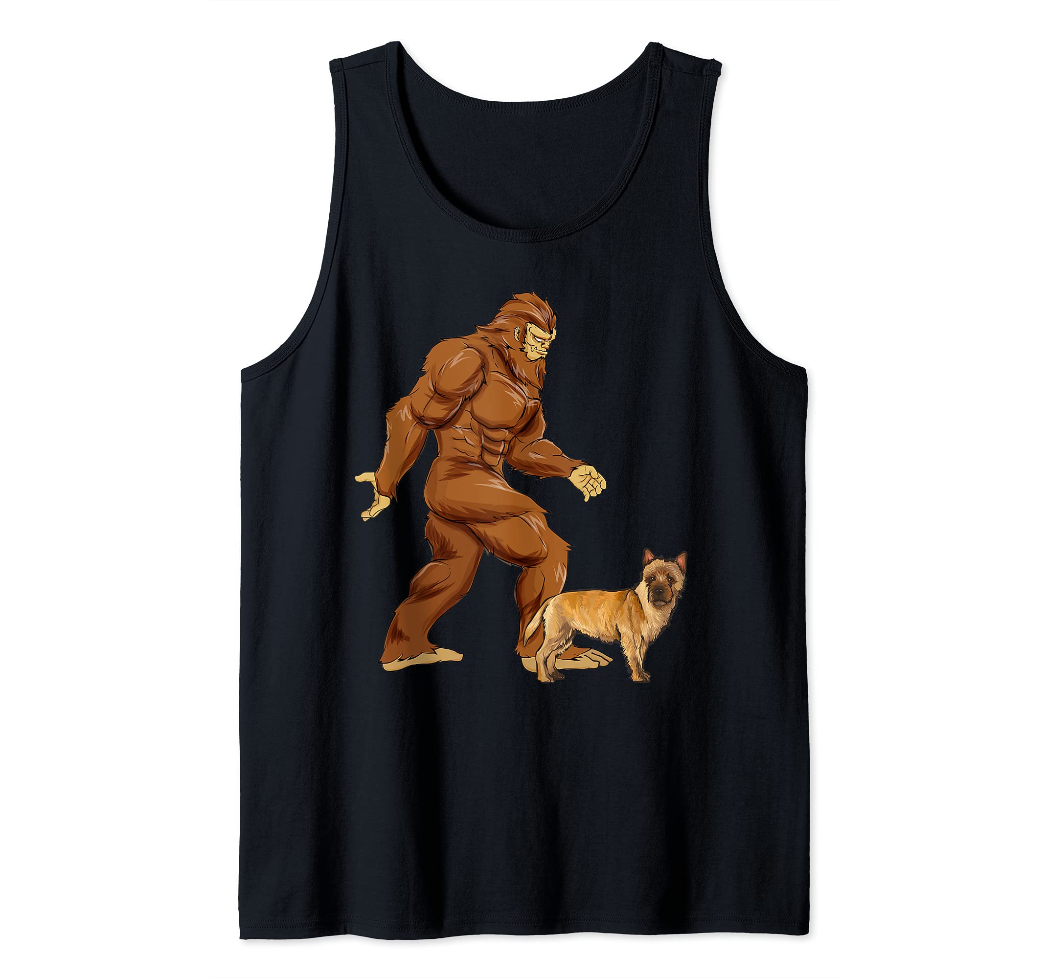 Funny Bigfoot Walking Cairn Terrier Sasquatch Dog Tank Top