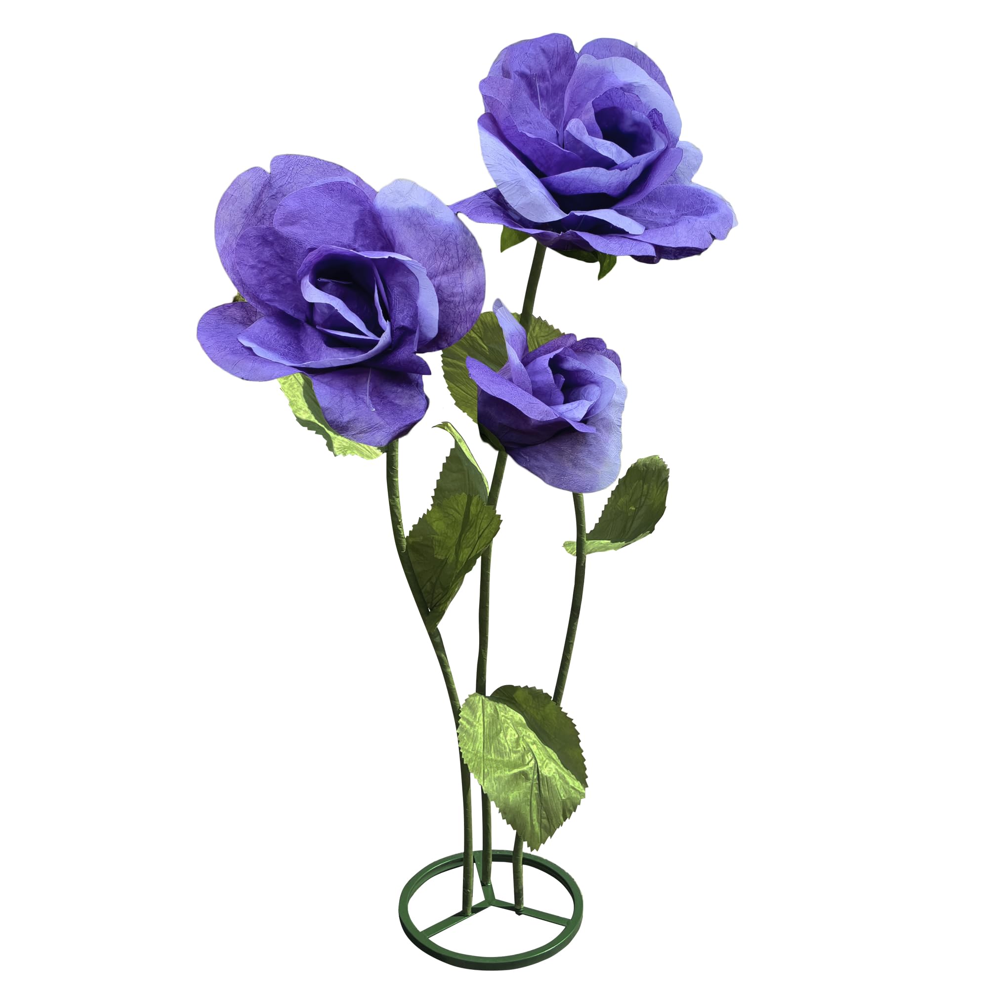 Photo 1 of 3pc Large Flowers Home Outdoor Decorations - Artificial Paper Large Flowers Adjustable Bendable Flower Decorations for Wedding Background Decor, Shop Window Display,Photography Props, Banquet (Purple)