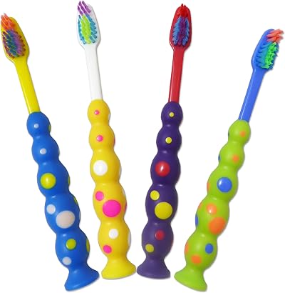 Dental Aesthetics 4 Childrens Toothbrushes Kids Manual Brightly Coloured