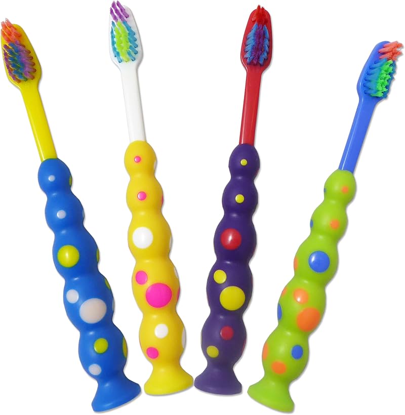 Dental Aesthetics 4 Childrens Toothbrushes Kids Manual Brightly Coloured