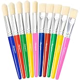 Mcenzinen 10Pcs Kids Paint Brushes Set for Watercolor, Acrylic &amp; DIY Crafts | Children&lsquo;s Washable Round &amp; Flat Art Brushes Perfect for School Painting &amp; Home Crafts