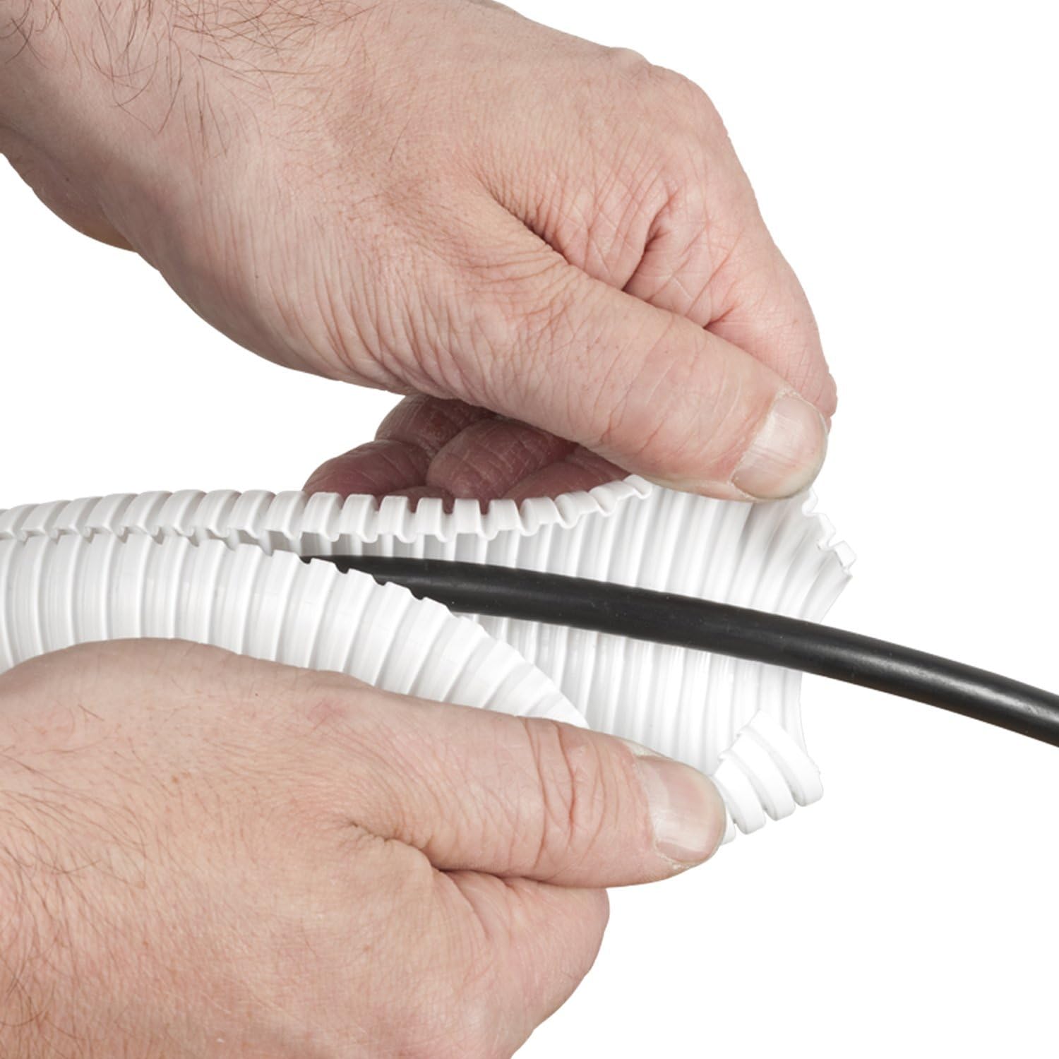 D-Line White Cable Tube | 3' 7" Flexible Cable Management Sleeve | Wire Organizer to Hide Cords from TVs, PCs and Game Consoles | 1.25 Inch Diameter: Electronics