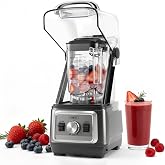 VONCI Countertop Blender with 72 oz Pitcher, Space Gray | 6MM Thickened Shield Quiet Sound Enclosure, 1600W Quiet Blenders, For Home and Commercial Use, Stepless Speed Control