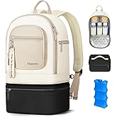 Mancro Detachable Breastmilk Cooler Bag With Ice Pack, Double Layer Breast Milk Cooler Travel Bag Fit 9 Ounce Baby Bottles, Wearable Breast Pump Bags for Work Travel and Family