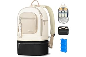 Mancro Detachable Breastmilk Cooler Bag With Ice Pack, Double Layer Breast Milk Cooler Travel Bag Fit 9 Ounce Baby Bottles, Wearable Breast Pump Bags for Work Travel and Family