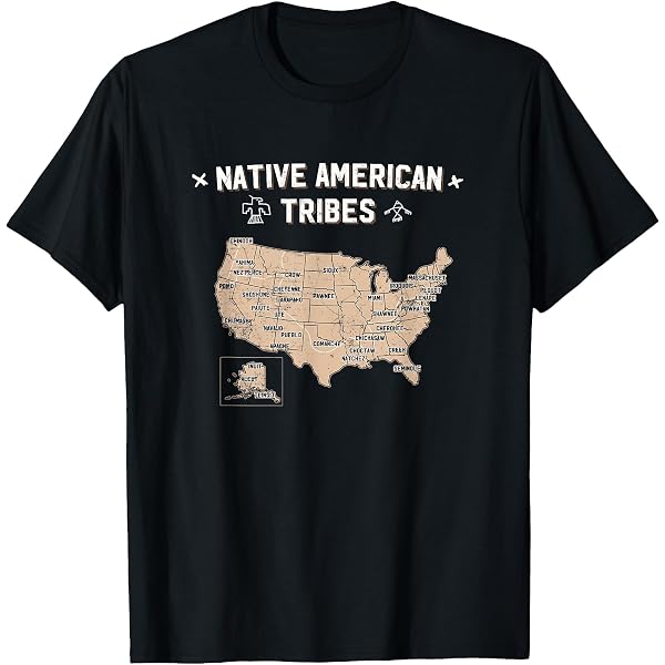Amazon.com: Native American Tribes Map Shirt US History Vintage