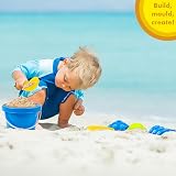abeec Beach Bucket Set 13pc Sand & Water Toys Shovels Molds Bowl Wheel view 3