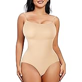 Nebility Shapewear Bodysuits for Women - Tummy Control Square Neck Bodysuit Seamless Full Body Shaper Going Out Top