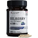 Ayorish Bilberry Extract Capsules | 120 Count | Vegetarian, Non-GMO, Gluten Free Fruit Supplement