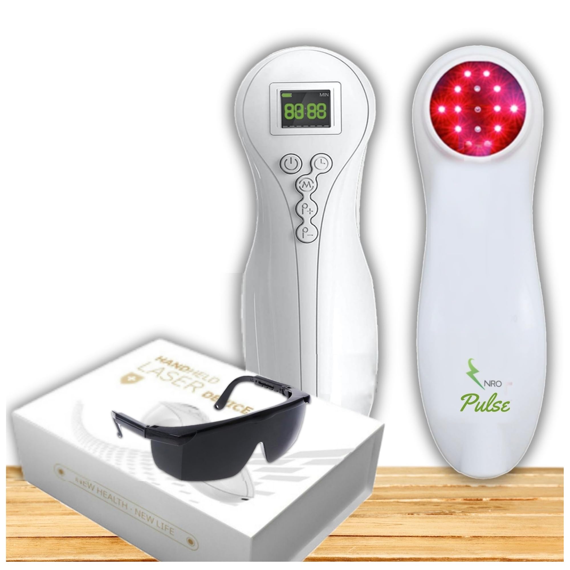 NRO® CE-UK certified - 210mW Cold Laser Therapy Pain Relief Device Unit LLLT Red Light Portable Handheld Unit 12x650nm+ 1x808nm With 3D Massage Roller