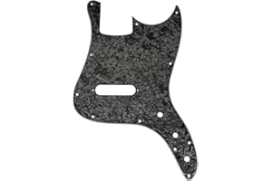 Musiclily Pro 11-Hole Bass Pickguard for Squier Sonic Bronco Bass, 4Ply Black Pearl