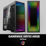 GameMax Abyss ARGB E-ATX PC Gaming Case Black Tempered Glass Infinity Mirror view 2
