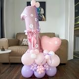 Lingqiang 40'' Pink Number Balloon 0-9 Foil Self-Inflating 9th Birthday view 7