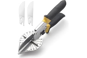 Miter Shears for Molding, RAINHOL Trim Cutter Hand Tool, Adjustable Angle Cutting Tool for Wood Trim Molding, PVC, Vinyl, Trunking, 2 Extra Replacement Blades Included