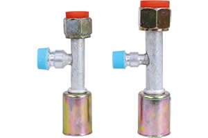 Wisepick Air Conditioning AC Fitting Set #8 and #10 Female Oring Beadlock Aluminium Straight with R134a Pressure Valve