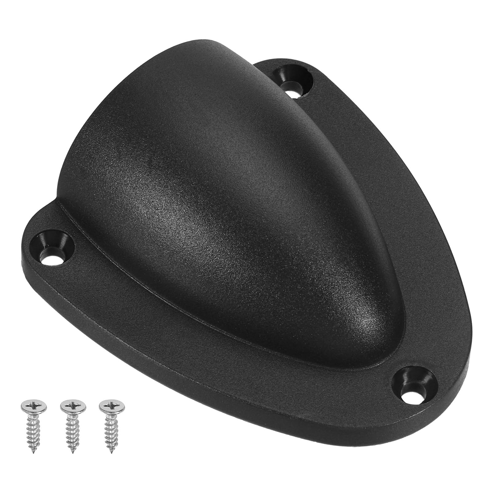 PATIKIL 3" Nylon Marine Wire Cable Vent Cover, 1 Pcs Plastic Clam-shell Vent Cap with Installation Screws for Boat Yacht, Black