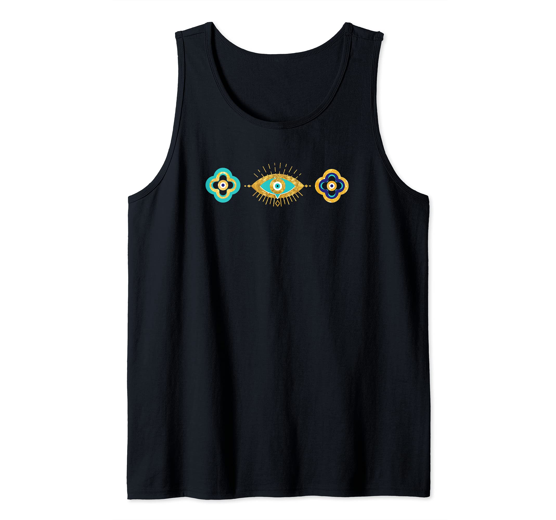 All Seeing Evil Eye Yellow Eyelashes Curse Protection Art Tank Top