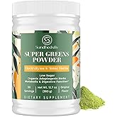 Super Greens Powder Superfood + Electrolytes & Tonic Herbs | Organic Greens, Shilajit, Adaptogens, Antioxidants, Preobiotic & Probiotic & Postbiotic| for Energy, Gut & Immune| Unflavored - 30 Servings