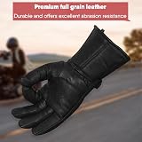 SAWANS Leather Motorcycle Gloves Hard Knuckle Thinsulate Windproof Waterproof view 3