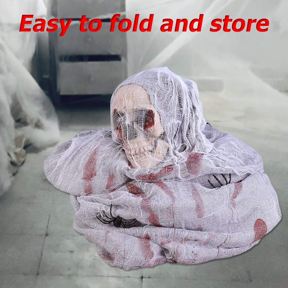 Extenuating Threads Cocoon Corpse Halloween Outdoor Decorations, Scary Hanging Decor, Hallomas Mummy Props with LED Skull Eyes Spooky Sound, Creepy Haunted House Tree Indoor Décor 72 inches : Garden & Outdoor