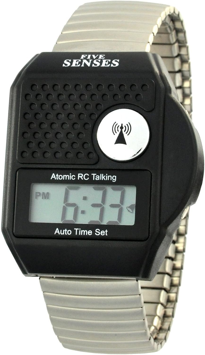 Atomic Talking Watch Fünf Sinne Top Button LCD Atomic Talking Watch