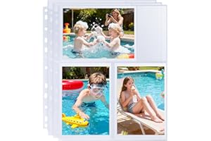 30 Pack 4x6 Photo Album Refill Pages for 3 Ring Binder, Ultra-Clear Photo Sleeves Holding 180 Pictures, Double-Sided 3 Pocket