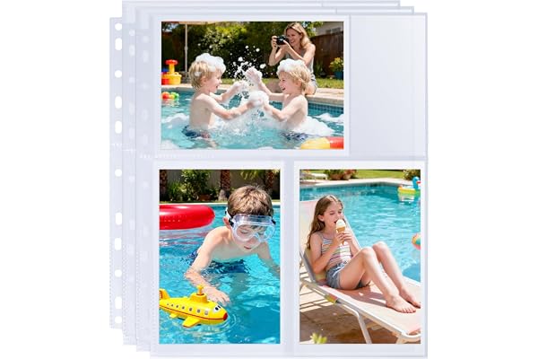 30 Pack 4x6 Photo Album Refill Pages for 3 Ring Binder, Ultra-Clear Photo Sleeves Holding 180 Pictures, Double-Sided 3 Pocket
