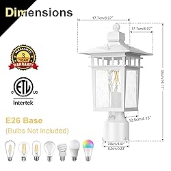 APOTO Dusk to Dawn Outdoor Post Lights, Waterproof