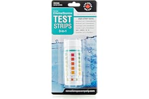 Pool and Spa Test Strips 50 Counts: 3-Way Hot Tub Test Kit Testing for Free Chlorine/Bromine, Total Alkalinity, and pH. Easy 
