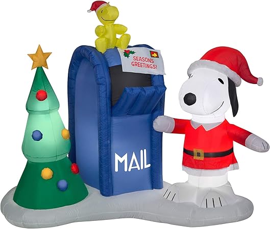 Amazon Com Gemmy 6 5 Airblown Snoopy And Woodstock W Mailbox
