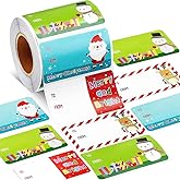 Christmas Gift Tags for Presents Decorations Supplies 2 * 1.5in Gift tag with Santa Claus/Snowmen/Elk Navidad decoración Stickers for Xmas Journal Goodie Bags Envelope Gift Decor-500 PCS