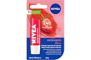 NIVEA Hidratante Labial Morango Shine 4,8g - Cuidado intensivo para seus lábios, hidratação prolongada, delicioso aroma de morango, pigmentos brilhantes e cor delicada