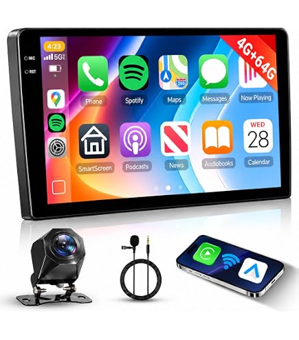 Amazon.com: Android Car Radio 10.1 Inch with Bluetooth, Mirror